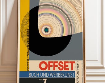 Bauhaus Poster Joost Schmidt Offset Print, 1920s Geometric Magazine Cover Art, Mid Century Modern Graphic Design Wall Art