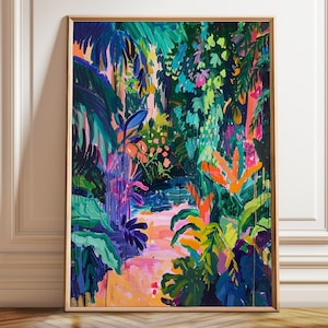 Matisse Inspired Rainforest Art Print: Jungle Floral Wall Decor