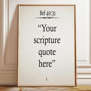 Citation biblique personnalisée - Citation biblique personnalisée - Art mural biblique personnalisé - Poster, cadre et impression sur toile