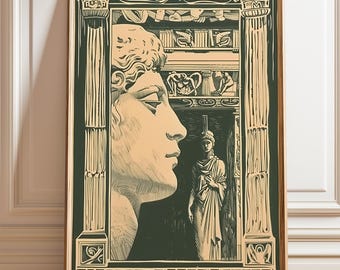 Greek Bust Print: Antique Sculpture Wall Art, Museum Quality