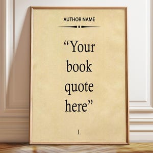 Custom Quote Art Print Custom Book Quote Large Book Wall Art Large Book Quote Book - Poster, Framed, and Canvas Print