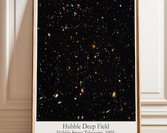 Hubble Deep Field Poster – Iconic Hubble Space Telescope Galaxy Photograph Print