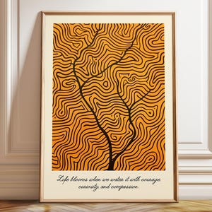 Abstract Tree Line Art Print: Inspirational Growth Decor