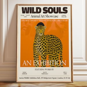 Cheetah Art Print: Vintage London Wildlife Exhibition Poster