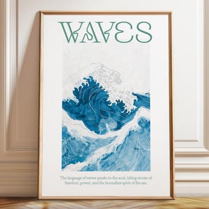 Ocean Waves Poster - Majestic Sea Power Art Print - Coastal Serenity Home Wall Decor for Ocean Lovers – Poster, Framed and Canvas Print