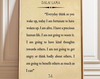 Stampa con citazione del Dalai Lama: arte murale buddista, affermazione positiva