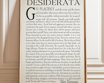 Desiderata Poem Desiderata Print Desiderata Poster Poetry Wall Art Graduation Gift Graduation Poem - Poster, Framed, and Canvas Print