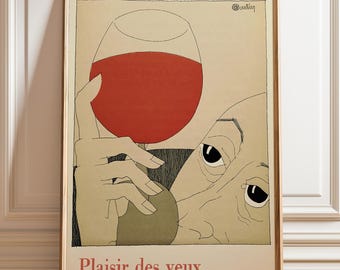 French Wine Poster French Wine Illustration Decor Bistro Decor Wine Wall Art Elevate your Wine Experience - Poster, Framed and Canvas Print