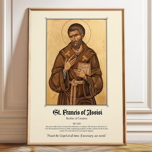 St. Francis of Assisi Art: Catholic Religious Poster or Canvas