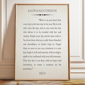 Ralph Waldo Emerson Quote Print: Literary Art, Inspirational Wall Decor image 1