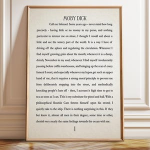 Moby Dick Print: Herman Melville Quote, American Literature