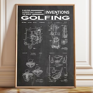 Golf Patents Poster: Golfer Gift, Vintage Golf Cart Art