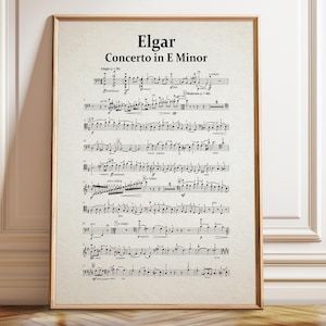 Elgar Concerto in E Minor Sheet Music Art Print