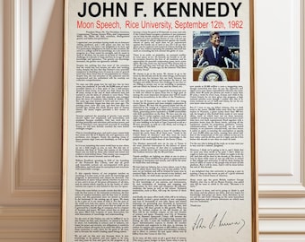 JFK Moon Speech Print: 1962 Wall Art Poster