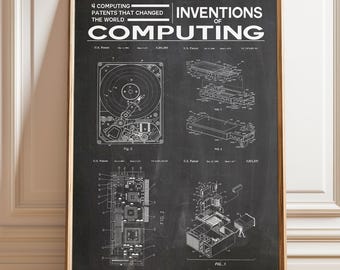 Patentprint Computing Inventions: muurkunst technologiegeschiedenis