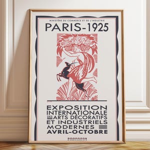 Cartel de París de 1925, Exposición Internacional de Artes Decorativas e Industriales Modernas: póster, impresión enmarcada y sobre lienzo.