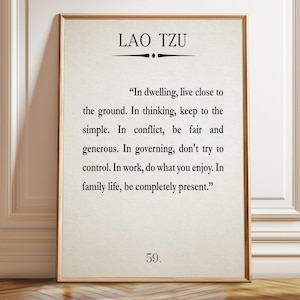 Lao Tzu Quote Chinese Quote Chinese Wisdom Quote Balance Quote - Poster, Framed, and Canvas Print
