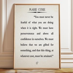 Marie Curie Quote Scientific Girl Quote Science - Poster, Framed, and Canvas Print