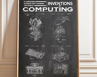 Computer Patent Art Print: IT Gift, Tech History Wall Decor