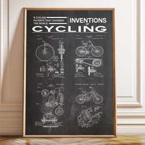 Retro Bicycle Patent Art Print: Cycling Invention Poster, Ideal Cyclist Gift