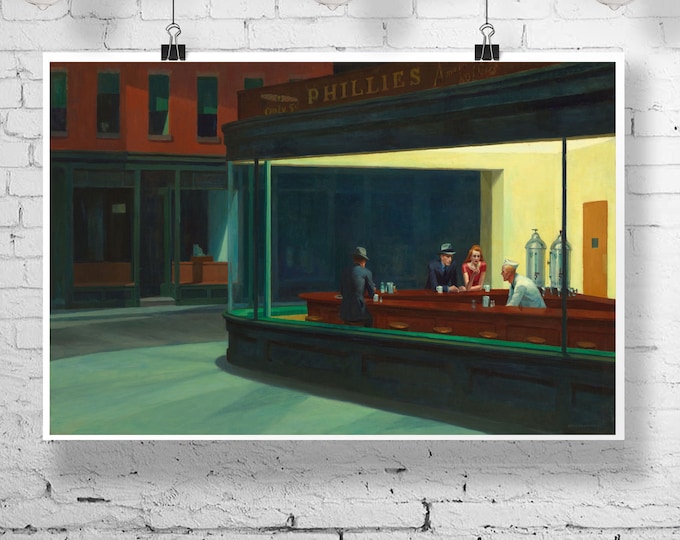 Nighthawks by Edward Hopper 1942 American art Diner Painting Bring the Nighthawks Diner Home Edward Hopper's Iconic 1942 American Wall Art