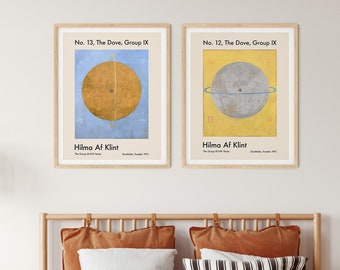 Harmony in Abstraction: Set of 2 Hilma Af Klint Modern Art Prints for Contemporary Interiors -  Mesmerizing World of Abstract Art