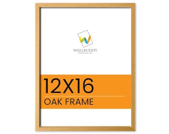 Thin Wooden Oak Frame 12x16 inches Contemporary Wood Thin Frame: Elegant and Minimalistic Wall Décor