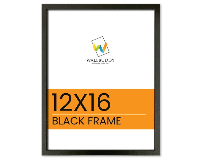 Black Wooden Frame 12x16 Inches Sleek and Modern Black Picture Frame: Thin and Contemporary Wall Decor