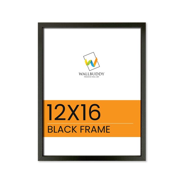 Black Wooden Frame 12x16 Inches Sleek and Modern Black Picture Frame: Thin and Contemporary Wall Decor