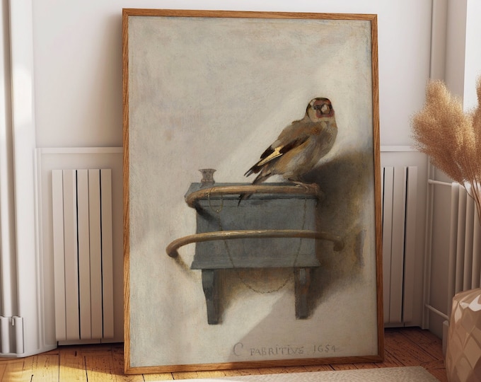 The Goldfinch Bird Animal Wall Art Carel Fabritus Goldfinch Wall Art Nature Painting Birds Premium Poster Room Decor Mural Home Office Decor