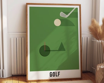 Golf Course Poster - Ideal for Clubrooms and Sports Enthusiast Bedrooms - Sports Wall Art Decor -  Golf Course Layout Green Poster