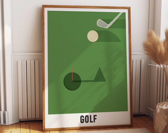 Golf Course Poster - Ideal for Clubrooms and Sports Enthusiast Bedrooms - Sports Wall Art Decor -  Golf Course Layout Green Poster