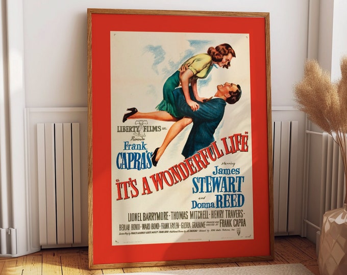 It's a Wonderful Life Reimagined Vintage Movie Poster - Timeless Wall Art for Classic Film Enthusiasts, Featuring James Stewart & Donna Reed