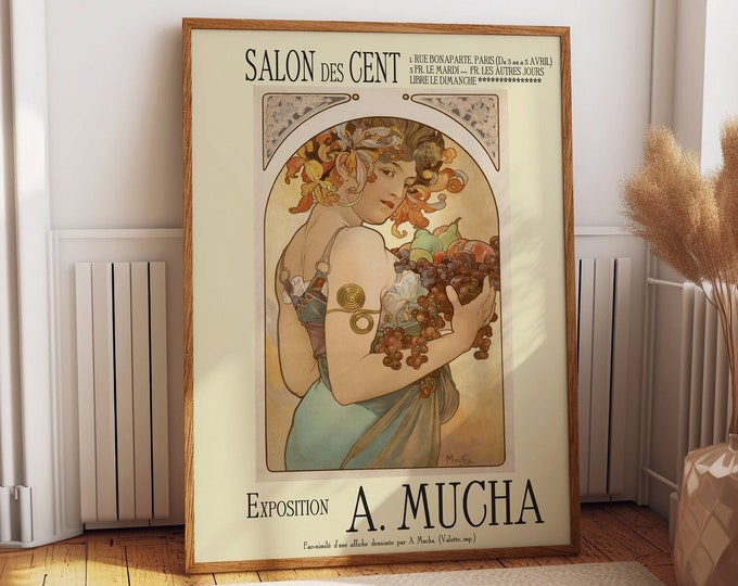 Art Nouveau Magic: Alphonse Mucha Exhibition Poster Celebrating the Master of Beauty - Exquisite Alphonse Mucha Exhibition Poster