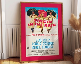 Singin' in the Rain Retro Art Print - Stanley Donen and Gene Kelly Vintage Movie Poster - Classic Wall Art for Stylish Home Decor