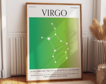 Virgo Zodiac Aura Gradient Poster - Elegant Astrology Wall Art - Perfect Home Decor Gift - Stylish Zodiac Sign Poster for a Thoughtful Touch