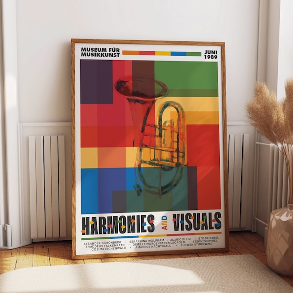 Symphony of Colors: 1989 Harmonies and Visuals Exhibition Poster - Vibrant Music Wall Art for Stylish Room Decor - Music Art Home Gallery