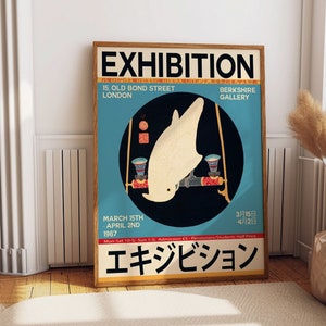 Vintage London 1967 Japanese Exhibition White Macaw Poster - Rare Collectible Art Print Striking image of white macaw to enhance your home