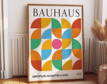 Bauhaus Gropius-Ausstellung 1919 Wall Poster - Modern Geometric Art Posters & Prints - Colorful Abstract Home Office Wall Decor