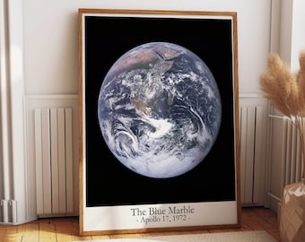 Space Print Das blaue Marmorfoto 1972 Geschenk - gerahmte Optionen verfügbar