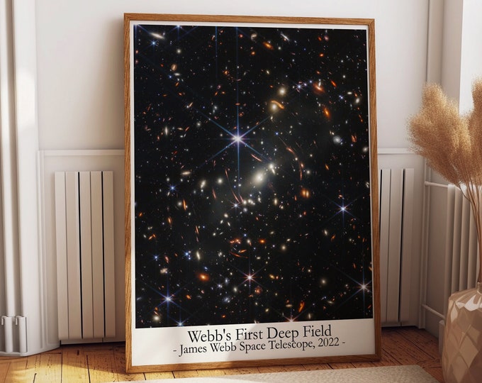 James Webb Deep Field Poster Telescope Photograph Space Wall Art 2022 Space Decor