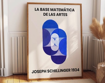 Dynamic Harmony: Joseph Schillinger Exhibition Poster - Vibrant Abstract Art Print for Art Enthusiasts - Key Blue Poster Exhibition Art
