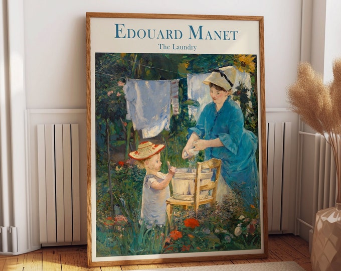 Edouard Manet Painting - Laundry Room Decor for Art Enthusiasts Laundry Room Painting by Edouard Manet Colorful Wall Art for Home Decor