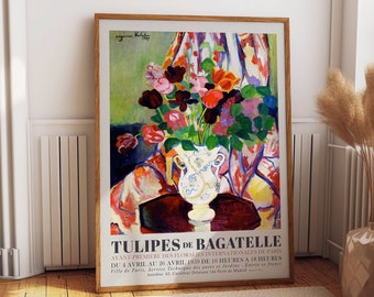 Flowers Exhibition Poster Bouquet of Tulips Exhibition Print