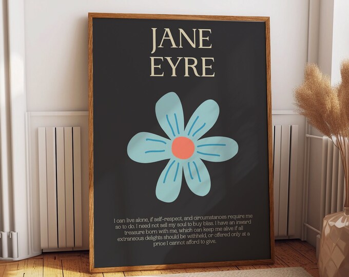 Motivational Quote Wall Art Poster - Affirmation Room Decor & Unique Gift - Jane Eyre Motivational Quote Art, Empowering Solitude Decor