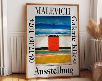 Kazimir Malevich Art Exhibition Poster 1974 Russian Avant-Garde Art
