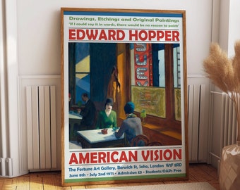 Captivating Edward Hopper Exhibition Poster: Museum-Quality Art Gallery Print Edward Hopper Exhibition Poster Art Gallery Print