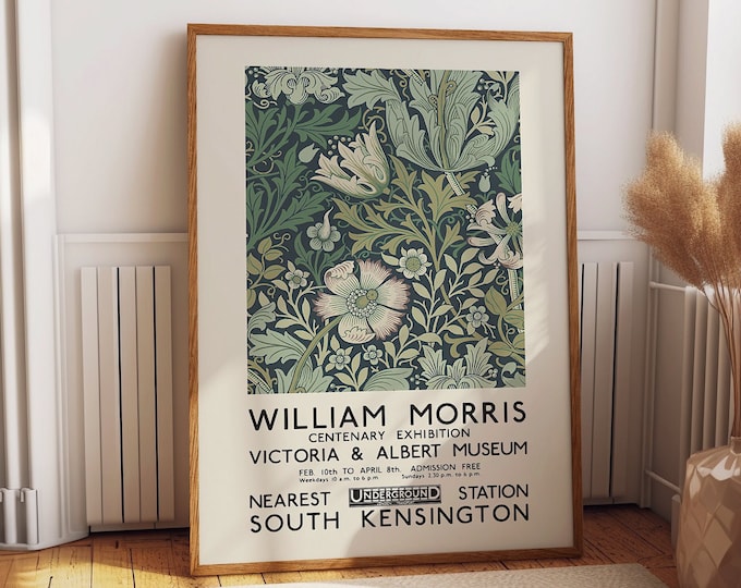 William Morris Exhibition Poster London 1934 - Classic Room Decor for Home and Office Spaces - Housewarming Ideal Gift