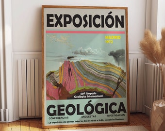 Geological Exhibition Poster 1972 Geology Poster Geology Print