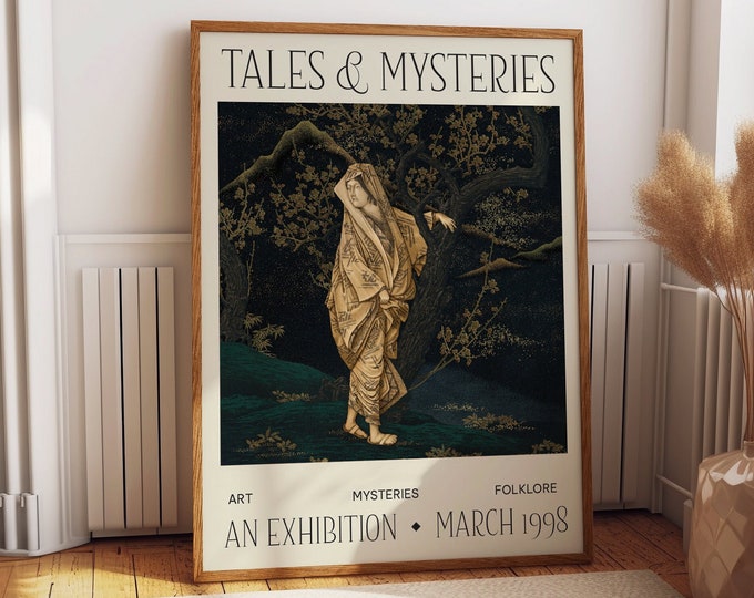 Tales and Mysteries Exhibition Poster - 1998 Folklore Wall Art - Enchanting Living Room, Office, and Bedroom Decor